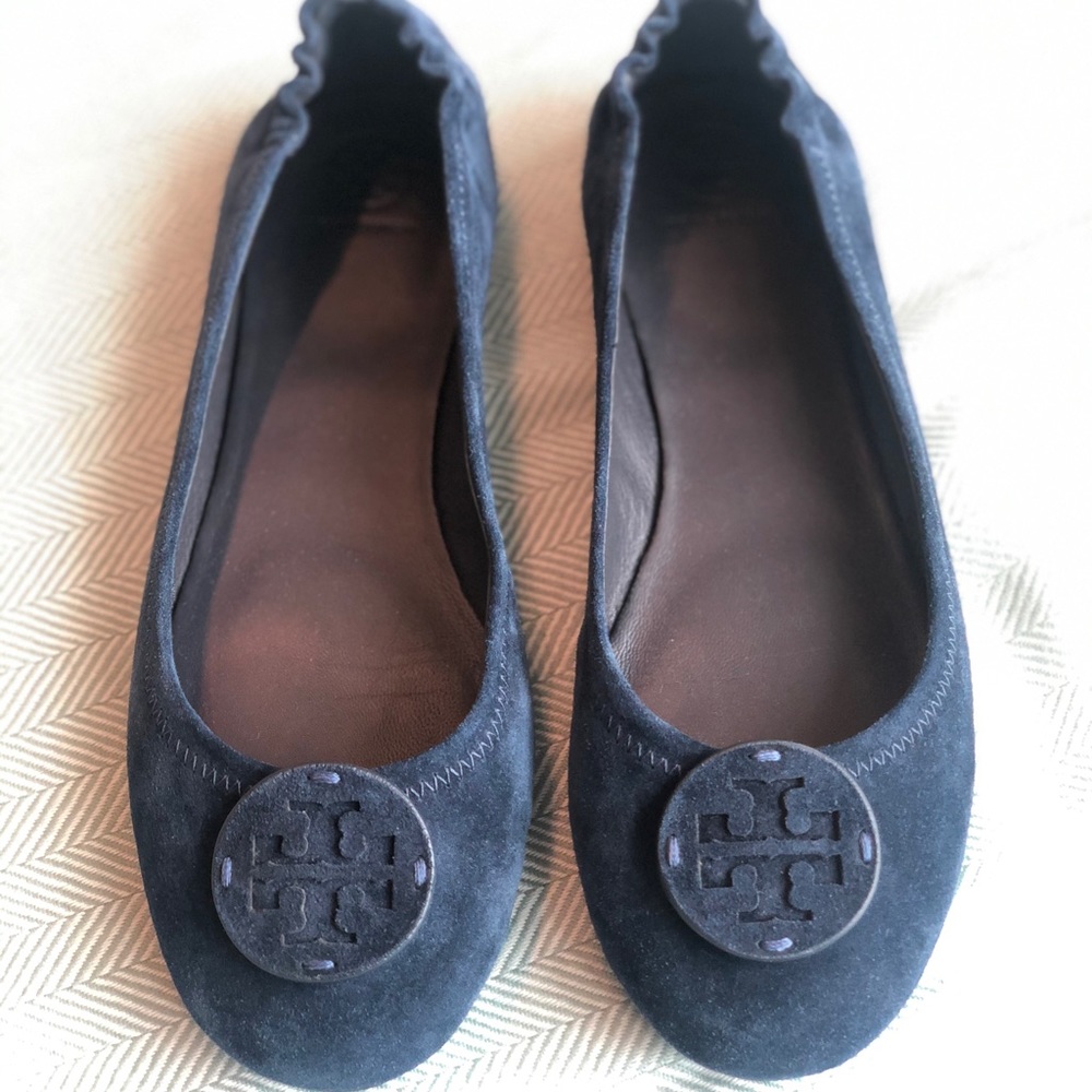 Tory Burch Minnie Ballet Flats, Navy (with bag).